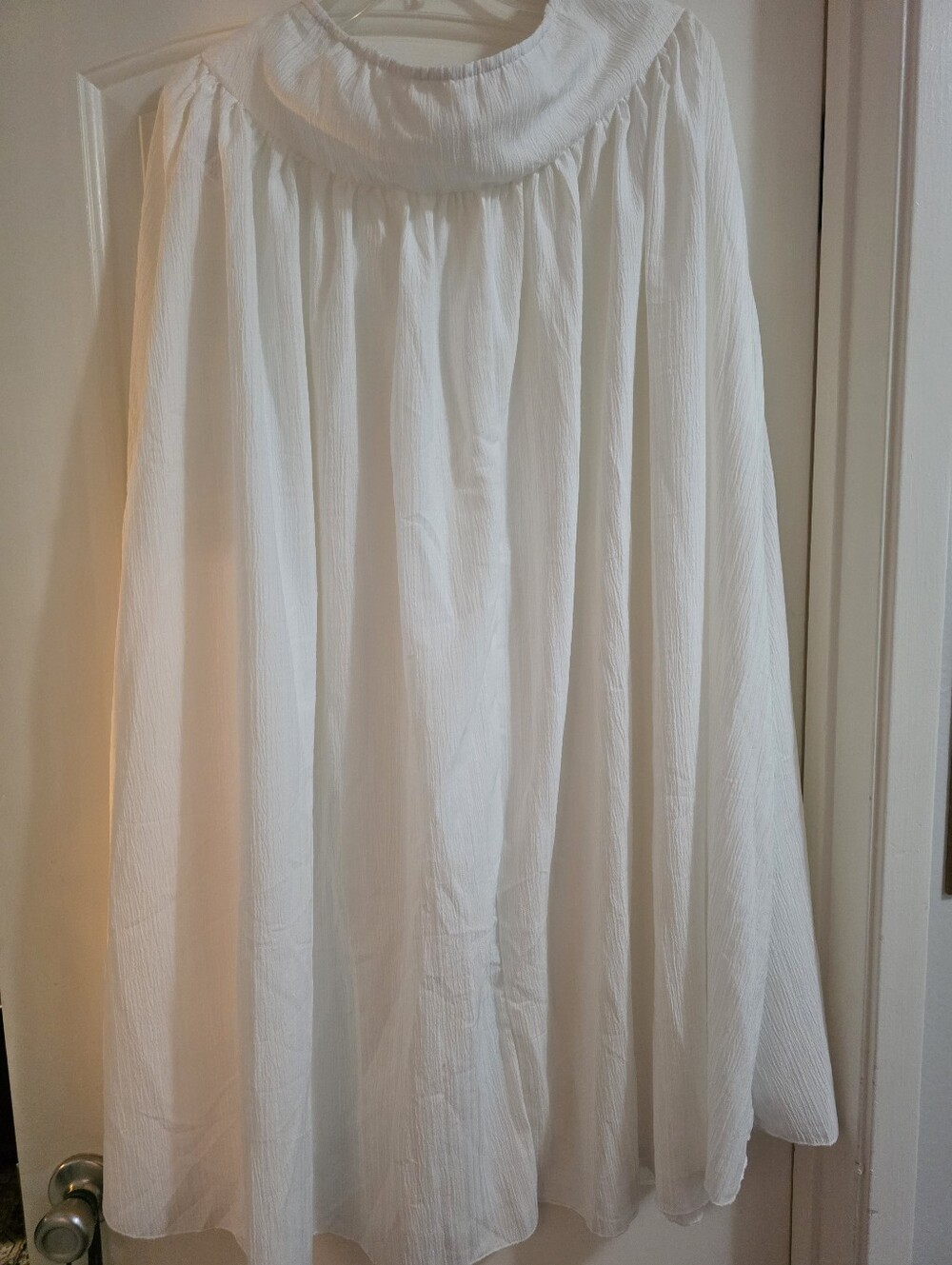 White Maxi Skirt - Lightweight Gathered Waist